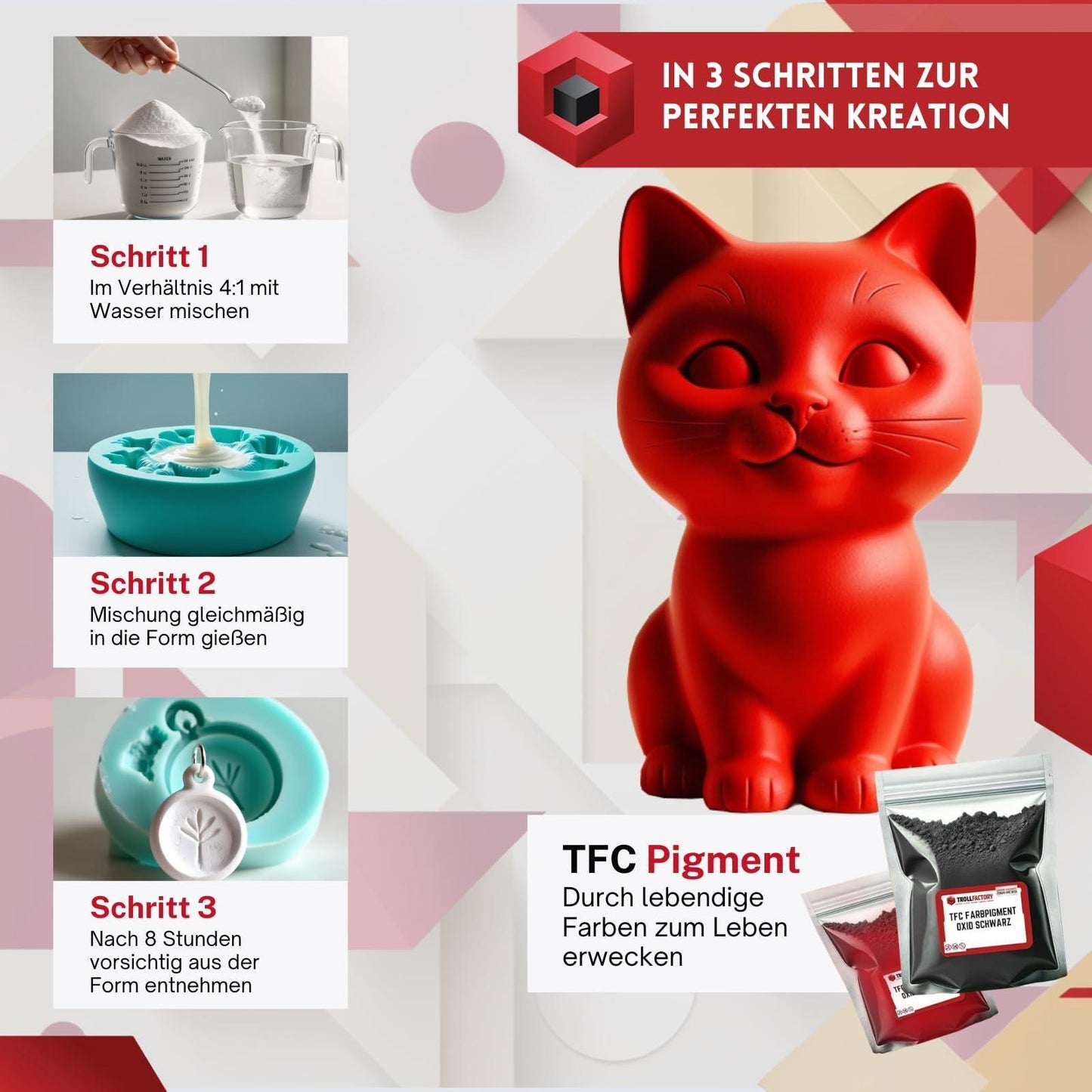 5kg DIY Giesspulver hochweiß detailgenau Xyrarock perfekt Gießen für Figuren Modelle für Silikonformen Maximale Kreativität