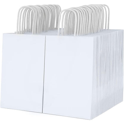 Geschenkset für Sie/Ihn, 100 Kraftpapier-Geschenktüten mit Griffen, geeignet für Halloween, Partys, Einzelhandel und Geschenkverpackung