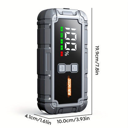 12V Auto Starthilfe 7000A Spitzenleistung Auto Batterie Booster Pack Powerbank, Starthilfebox mit LED-Licht LCD-Bildschirm (Bis zu 10.0 Gas oder 8.0L Dieselmotor)