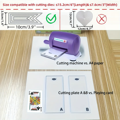 5 Farben Craft Buddy Scrapbook Stanz- und Prägemaschine/1 Set A&B Acryl Schneidepads für Scrapbooking Papier Bastelarbeiten Schneidemaschine Werkzeug - PE Material, Batterielos