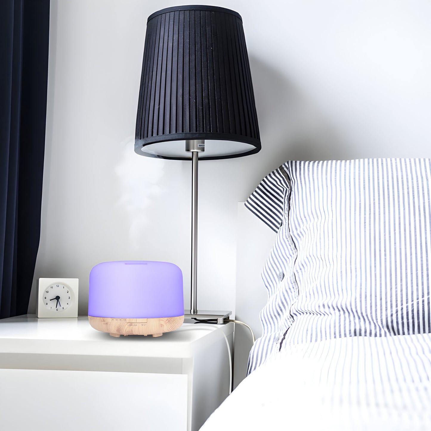 RETOO E580-1 Luftbefeuchter, Ätherisches Öl Diffusor mit Aromatherapie, RGB LED Nachtlicht mit 7 Farben, 500ml Fassungsvermögen, Ultraschall mit Kaltnebel-Funktion, Automatische Abschaltung, Timer, Fernbedienung, Leiser Betrieb <30dB, Kompaktes Design, fü