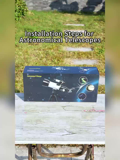 HD 150X Hochleistungs-Astronomieteleskop mit Smartphone-Adapter & Stativ – Tragbarer Refraktor geeignet für Sternengucken, Weltraumforschung, Handykompatibel für Hobbyisten, für Reisen, Partys