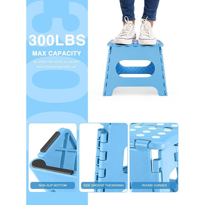Indoor Kunststoff-Mehrfunktionshocker, Kunststoffhocker für Erwachsene, rutschfeste Hocker für Küche, Badezimmer und Schlafzimmer, Tragfähigkeit bis zu 150 kg.