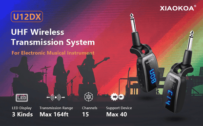 Drahtloses Gitarrensystem UHF Drahtloses Gitarren-Transmitter-Empfänger für E-Gitarre Bass