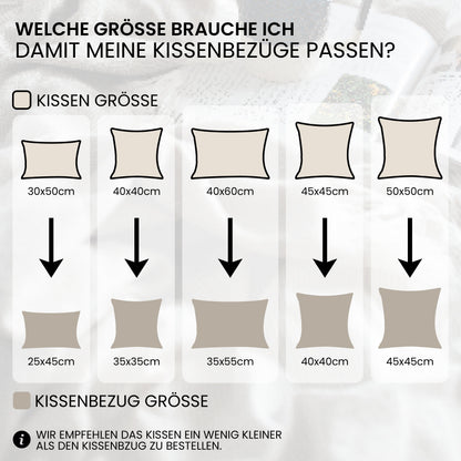 4er-Set Kopfkissen – Ideal als Bett- und Dekokissen – mit Reißverschluss für Füllung – Perfekt als Sofakissen oder Zierkissen für Couch und Sofa – Waschbar bis 60 °C
