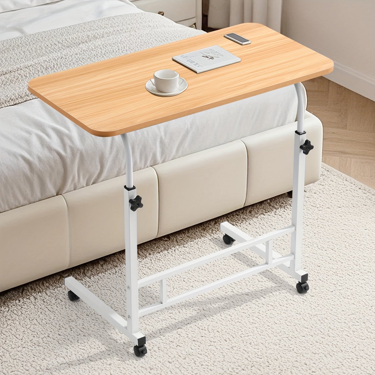 Ergonomischer, höhenverstellbarer 59,94 cm - 88,9 cm und winkelverstellbarer 0° - 90° Stehtisch, platzsparender Computerarbeitsplatz, flexibel und mobil, langlebig und einfach zu montieren, geräumiger Klapptisch für Home Office, Sofa