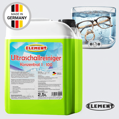 Ultraschallreiniger I Konzentrat 1:100 I 2,5 Liter I zur Reinigung von Brillen, Schmuck, Uhren, Münzen und sonstiger Kleinteile im Ultraschallbad