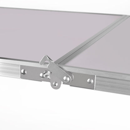 Campingtisch Klappbarer Aluminium Klapptisch, Leichter Gartentisch & Balkontisch, 3-fach Höhenverstellbar, Höhenverstellbarer, Tragbar, Faltbar, Picknicktisch, Campingtisch, Outdoor Tisch Weiß, 120 x 60 x 70/62/55 cm für Garten, Outdoor, Picknick, Camping