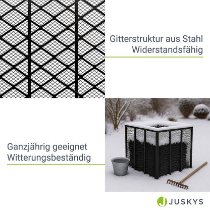 Metall Komposter , verzinkter & pulverbeschichteter Stahl, wetterfest, Belüftung durch Gitterrahmen, schnelles Kompostieren