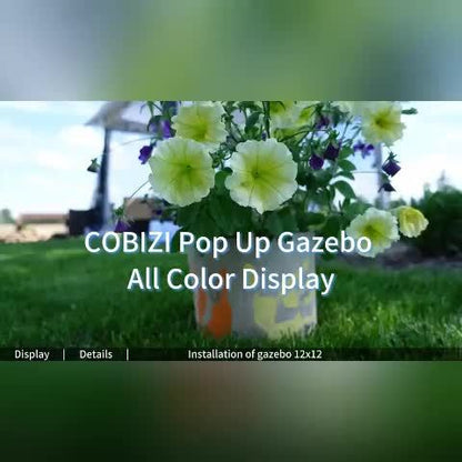 3x3m Pop-Up-Zelt, Partyzelt mit Seitenwänden, faltbarer Pavillon, belüftetes Doppel-Dach, Tragetasche  Sandsäcken inklusive, 4 Mesh-Seitenwände, höhenverstellbar, einfach aufzubauen, geeignet für Outdoor, Rasen, Versammlungen, Partys