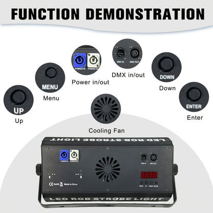 POLET 200W LEDRGBW 4-in-1 8+8 Partition Stroboskoplicht Weiß 8000K DMX512 Superhell DJ-Wash Hochzeit Bar Stroboskop Bühnenbeleuchtungseffekte Party  Show