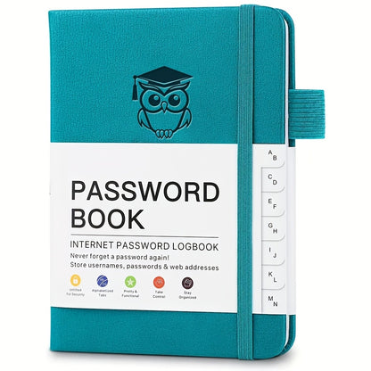 Passwortbuch mit Buchstabenetiketten. Hartes Passwort-Manager-Notizbuch, geeignet für ältere Menschen, Internet-Passwort-Logbuch, Computer- und Website-Login-Adresse-Manager, Taschenformat
