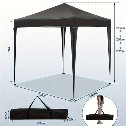 1 Stk. Pavillon, Klapppavillon, 2 x 2 Meter mit 4 Seitenwänden, Partyzelt, Strandmarkise, Outdoor Garten Pergola, UV-Schutz 50+, Höhenverstellbar, mit Tragetasche, Einfach zu verstauen und zu transportieren, Robuste Struktur, Geeignet für verschiedene Anl