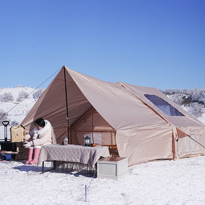 PAKICETUS Luft-Skylight-Zelt, schneller Aufbau mit Pumpe, 4-6 Personen Outdoor-Familienzelt, 4-Jahreszeiten, winddicht mit Tragetasche, ideal für Camping, Wandern, Angeln & Jagd