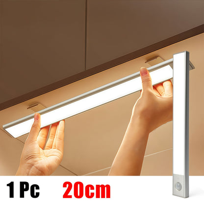 Setonr LED-Unterschrankleuchten mit Gehäuse aus Aluminiumlegierung, wiederaufladbare batteriebetriebene Bewegungsmelderleuchte für den Innenbereich, magnetische dimmbare Schrankleuchten, drahtlose Unterbaubeleuchtung für Küche, Treppen, Schlafzimmer, Wohn