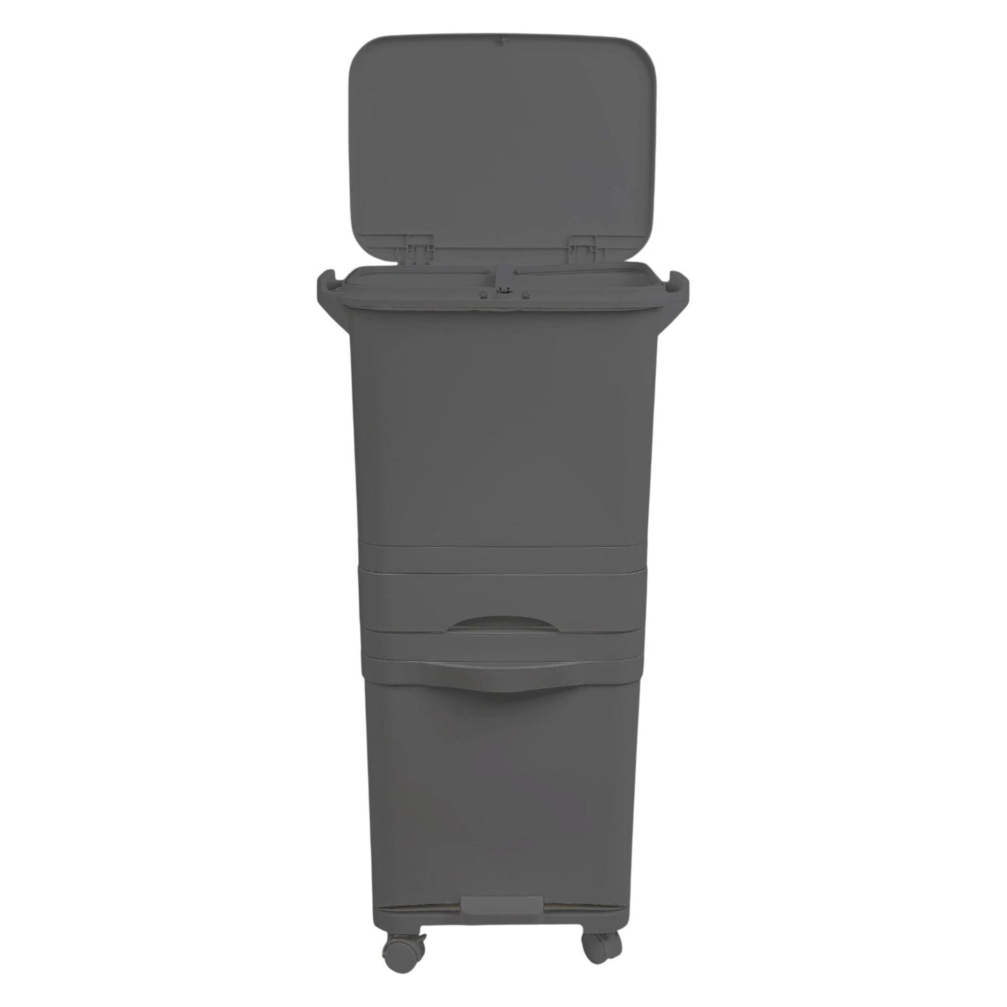 Recyclingbehälter mit Pedal, Rädern und doppeltem Griff 38/42L