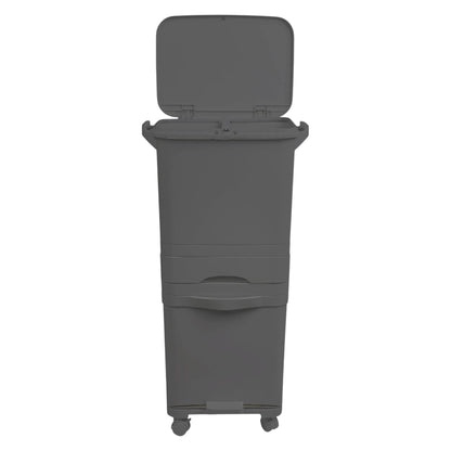 Recyclingbehälter mit Pedal, Rädern und doppeltem Griff 38/42L