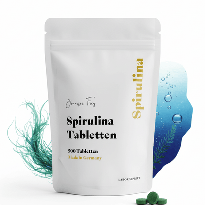 Spirulina 500 Tabletten | Hochdosiert & naturrein | Vegan | Arthrospira platensis | Produkt made in Germany