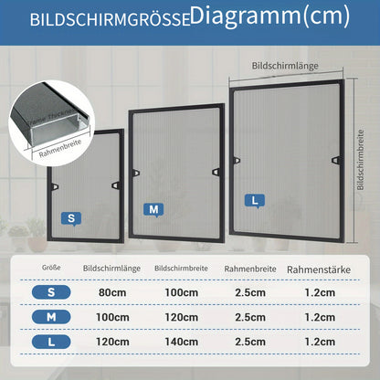 Homelive bohrfreies Fenstergitter mit Rahmen & Montage – Feinmaschiges insektensicheres Fliegengitter passend für Fenster, Moskitonetz, DIY-Montage, für Häuser, Wohnungen, Häuser