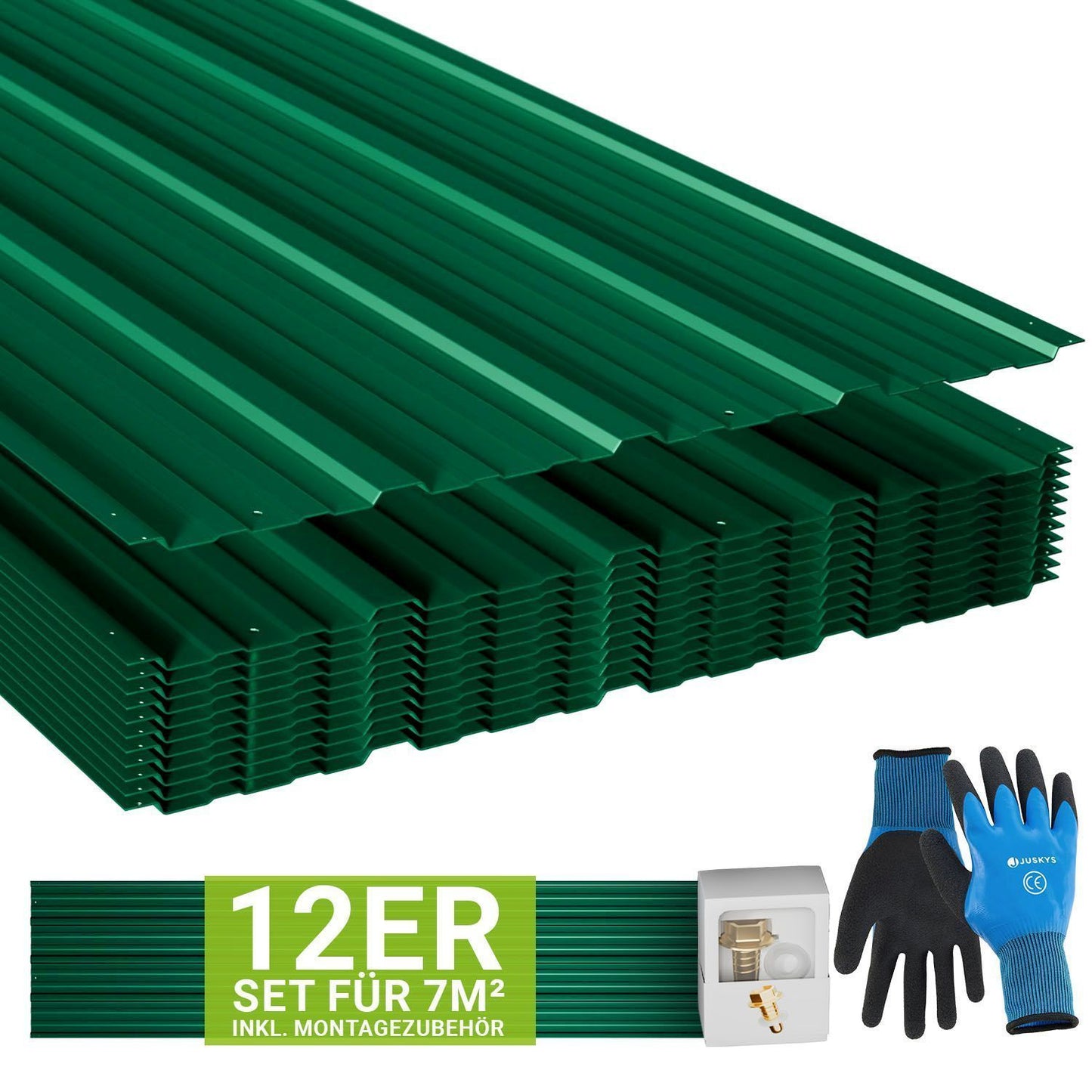 Profilblech Anthrazit Grau Grün, Verzinkter Stahl, UV-beständig und witterungsfest, 0,23 mm Materialstärke, inkl. Montagematerial