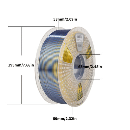 SUNLU PLA Plus Filament für 3D-Druck, Dual-Farben-Gradient, Hohe Zähigkeit, Glänzende Textur, 1,75 mm Durchmesser, Geringe Schrumpfung, Maßgenauigkeit +/- 0,02 mm, Glatte Oberfläche Kunststoffmaterial, 1 kg Spule (2,2 Pfund)