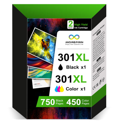 301XL Tintenpatronen Kompatibel mit HP 301 Druckerpatronen Multipack | 301 XL Schwarz/Farbe | 750/450+ Seiten für Envy 4500, 4504, 5530, 5534, DeskJet 2540, 2544, 2549, OfficeJet 2620, 2622, 4630, 4632