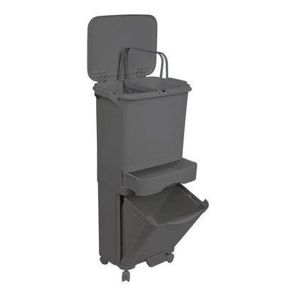Recyclingbehälter mit Pedal, Rädern und doppeltem Griff 38/42L