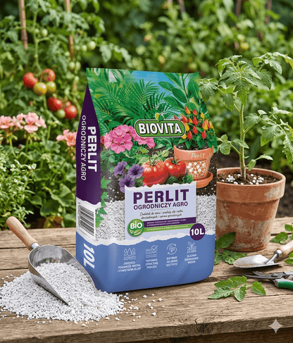BIOVITA Perlit 10L - Perlite für Pflanzen zur Boden Substratverbesserung - 3-6mm - Bodenverbesserung - Feuchtigkeitsspeicher Substrat - Ideal für Garten & Zimmerpflanzen