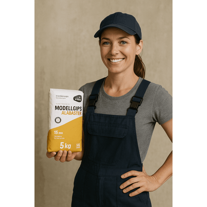 Krone Alabaster Gips 5 kg – Feiner Modellgips für Gießformen, Bastel-, Form- und Modellbauarbeiten, altweiß, schnell härtend