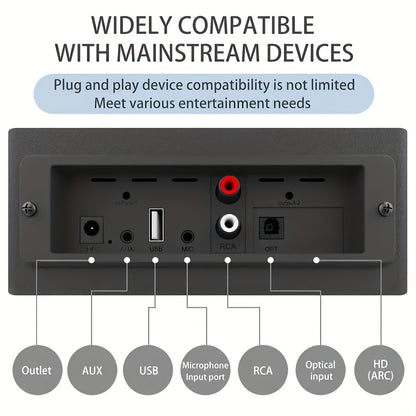 Aktives, säulenförmiges Line-Array-Portable-PA-System, drahtloser Lautsprecher mit Subwoofer, TWS-Lautsprecherschallsystem, drahtloser Audio-Lautsprecher im Split-Typ mit 3-Kanal-Mixer, laute  leistungsstarke drahtlose Lautsprecher, duale Stimmungsbeleuch