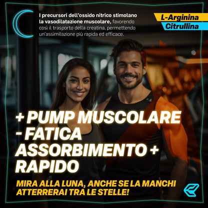 Italian Elite Creatine Extreme, Creatin Pulver mit Glutamin, Arginin, Citrullin, C-Vitamin, Maltodextrin. Pre- und Post-Workout Mono-hydratisiert Mikronisiert.