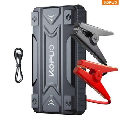 KOPUO 3000A/5000A Auto Starthilfe für Fahrzeuge (9L Benzin/8L Diesel) Tragbarer Batterie Booster, 12V Autobatterie Starthilfe mit Sicherheitskabeln, Schnellladung Autobatterie Booster, Kompaktes Design, Unverzichtbar für Camping