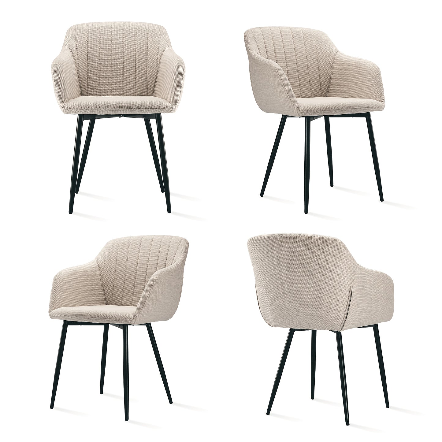 Elegante Esszimmerstühle mit Armlehnen  Lordosenstütze für Wohnzimmer, Küche  Schlafzimmer, hoher Komfort – erhältlich in Sets zu 2, 4 oder 6
