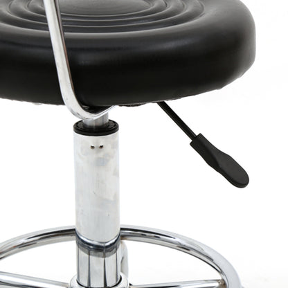 Runder rollender Salonhocker mit Rückenlehne, höhenverstellbarer Drehhocker mit Rädern  weichem Sitz für Spa, Zeichenstudio, Salon, Tätowierung
