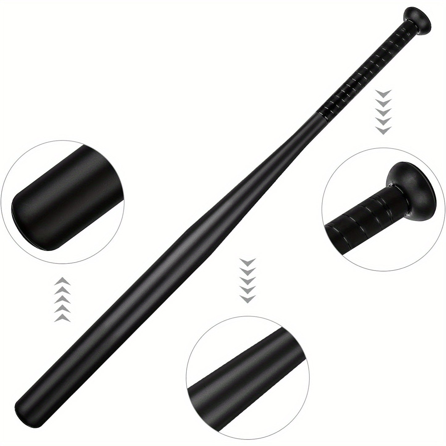 YORKING 32 Zoll Baseballschläger mit Anti-Rutsch-Griff aus Aluminium für Baseball in Schwarz
