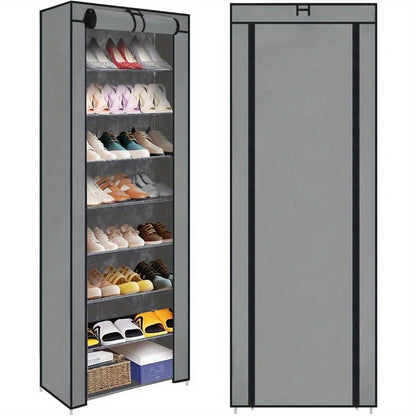 Schuhschrank 58x28x158cm Schuhregal mit 10 Ebenen Schuhaufbewahrung mit staubdichter Abdeckung für High Heels Sportschuhe