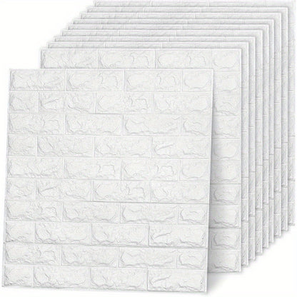 10 Stück 3D Tapete Wandpaneele Selbstklebende Ziegel Wasserdichte Wandaufkleber 70 x 77 cm