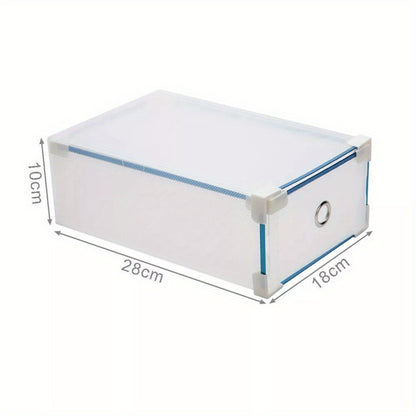 10 x Schuhboxen, stapelbare Aufbewahrungsboxen, Schuhregal, Plastikbox, stapelbar