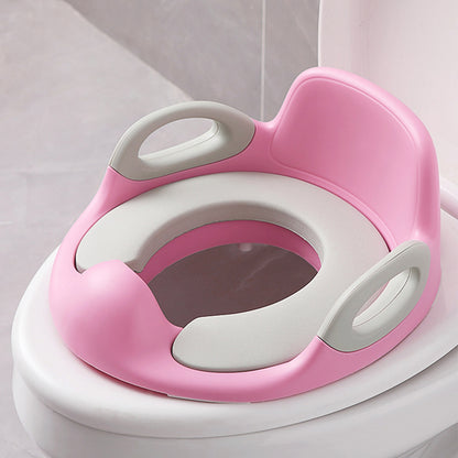 Toilettensitz-Toilettentrainer, passt auf runde und ovale Toiletten, mit Griff und Spritzschutz