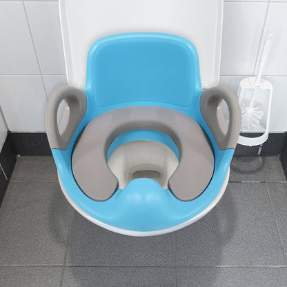 Toilettensitz-Toilettentrainer, passt auf runde und ovale Toiletten, mit Griff und Spritzschutz