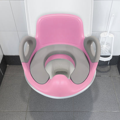 Toilettensitz-Toilettentrainer, passt auf runde und ovale Toiletten, mit Griff und Spritzschutz
