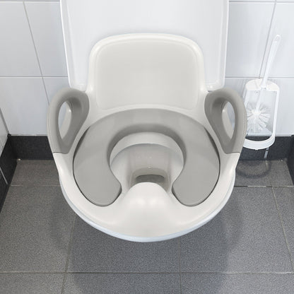 Toilettensitz-Toilettentrainer, passt auf runde und ovale Toiletten, mit Griff und Spritzschutz