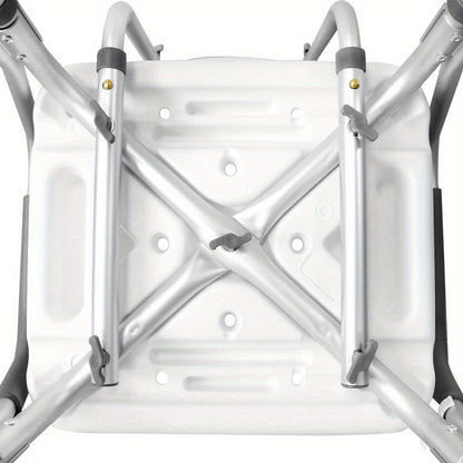 75,5-88cm höhenverstellbarer duschhocker mit armlehne & rückenlehne aus aluminium, für senioren & damen