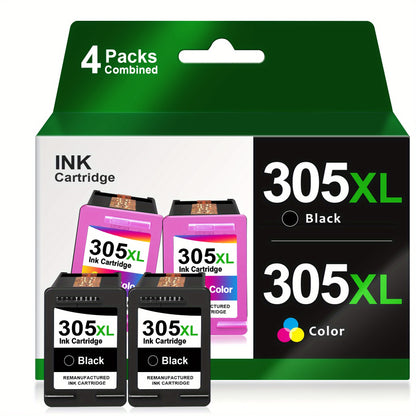 High-Yield 305XL Remanufactured Ink Cartridge für HP 305 & 305XL, Kompatibel mit HP DeskJet 2700, 2710, 2720, 2722, DeskJet Plus 4100, 4120, 4130, Envy 6000, 6010, 6020, 6032 & Envy Pro 6400, 6420 - Schwarz & Tri-Color