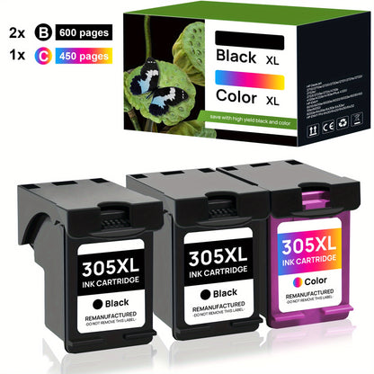 305XL Tintenpatrone für HP 305 305XL Kompatibel mit HP DeskJet 2700 2710 2720 2722 DeskJet Plus 4100 4120 4130 Envy 6000 6010 6020 6032 Envy Pro 6400 6420 - Schwarz & Dreifarbig, Mehrpackung