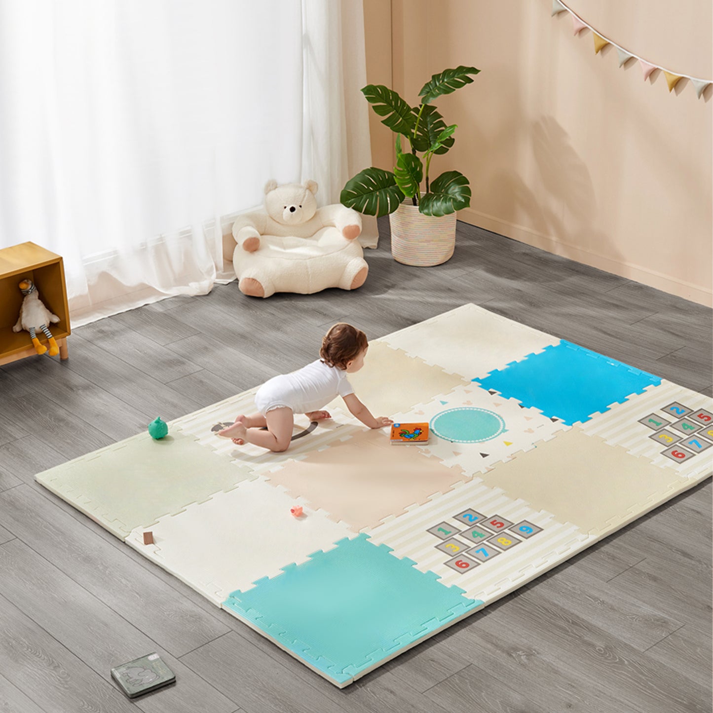 18 Stück/36 Stück NAIZY PVC-Boden selbstklebende Fliesen, Plastik Vinylboden wasserdicht & rutschfest, Abziehen und Anbringen für Küche, Wohnzimmer, Badezimmer, 91,44 x 15,24 cm