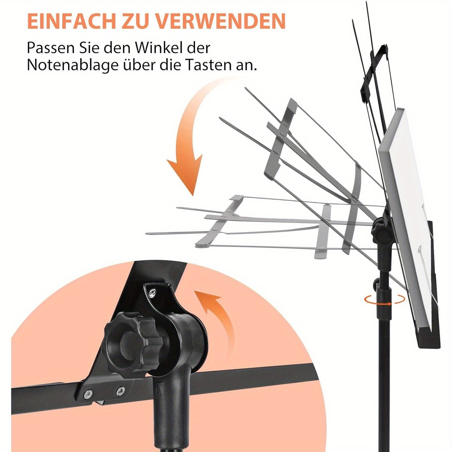Metall Notenständer Faltbar Höhenverstellbarer Notenständer und Tischständer 2 in 1 Faltbarer Notenständer mit Tragetasche