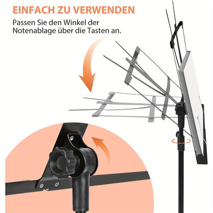 Metall Notenständer Faltbar Höhenverstellbarer Notenständer und Tischständer 2 in 1 Faltbarer Notenständer mit Tragetasche