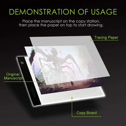 Ein übergroßes A2/A3/A4 LED-Lichtpad, geeignet für Kunstmalerei-sets, Diamant Malerei Arbeits Tischlampe, USB-betrieben, Augenfreundlich, mit drei Helligkeitsstufen, Tracking Light Board für Diamant für Kunst-Ergänzungen verwendet für Malen, Skizzieren