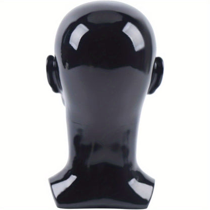 Kopf PVC Mannequin Kopf Mannequin Kopf Display Kopf für Perücken, Helme, Hüte und Schmuck Schwarzes Ladenfenster Kopf Männlich, Mannequin Kopf, Männliches Modellkopf PVC 50 cm Mannequin Kopf für Perücken, Hüte, Turbans, Halstücher und Haarbänder (Schwarz)